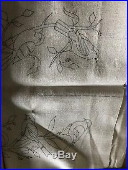 VINTAGE Bucilla Crewel Embroidery Kit BIRDS on TREE BRANCH Pair Of Frames UNUSED