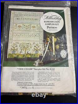 VINTAGE Paragon Williamsburg Sampler Kit The Chase Belgian Linen 28X20 S-7142