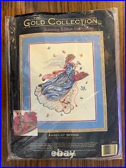 VTG 1994 Dimensions #3777 The Gold Collection Angel of Spring Cross Stitch KIT