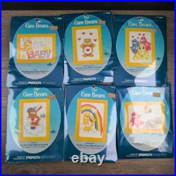 VTG Care Bears Paragon Cross Stitch Kits 2494-2499 COMPLETE SET OF 6 NOS
