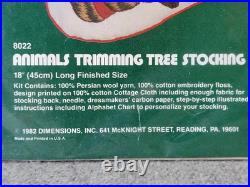 VTG DIMENSIONS Crewel Stitch CHRISTMAS STOCKING Kit- ANIMALS TRIMMING TREE 8022 VTG DIMENSIONS Crewel Stitch CHRISTMAS STOCKING Kit- ANIMALS TRIMMING TREE 8022