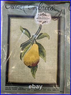VTG Elsa Williams Crewel Embroidery Lot Of 6 Series Of Fruit Kits NRFP