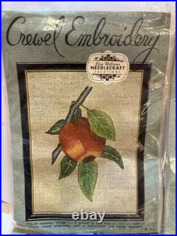 VTG Elsa Williams Crewel Embroidery Lot Of 6 Series Of Fruit Kits NRFP