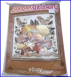 VTG Meadow Mushroom Sampler Sunset Stitchery Unopened #2750 Chris Davenport