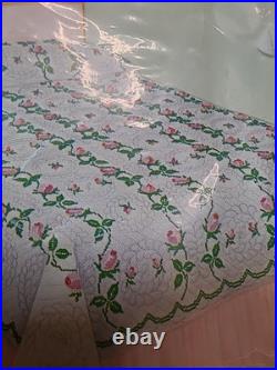 VTG NIP Bucilla Jiffy RAMBLER ROSE Cross-Stitch Embroidery Quilt Top Kit 8025