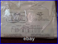 VTG NIP Bucilla Jiffy RAMBLER ROSE Cross-Stitch Embroidery Quilt Top Kit 8025