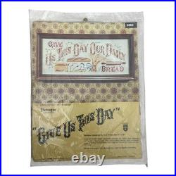 VTG Paragon CrossStitch Kit 0555 GIVE US THIS DAY OUR DAILY BREAD USA NEW NOS