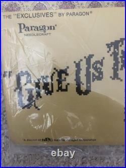 VTG Paragon CrossStitch Kit 0555 GIVE US THIS DAY OUR DAILY BREAD USA NEW NOS
