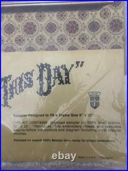 VTG Paragon CrossStitch Kit 0555 GIVE US THIS DAY OUR DAILY BREAD USA NEW NOS