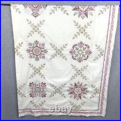 VTG Paragon Stamped Cross Stitch Quilt Top DOUBLE QUILT 01152 Started 84x100