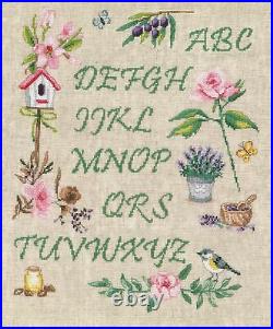 Vervaco Counted Cross Stitch Kit 13.2X16-Garden Alphabet on Aida (14 Count)