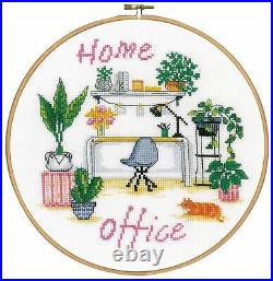 Vervaco Counted Cross Stitch Kit 8 Round-Home Office (14 Count)
