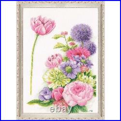 Vervaco Floral Cotton Candy Kit & Frame Counted Cross-Stitch