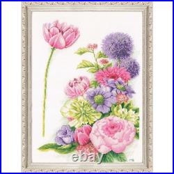 Vervaco Floral Cotton Candy Kit & Frame Counted Cross-Stitch Vervaco Floral Cotton Candy Kit & Frame Counted Cross-Stitch