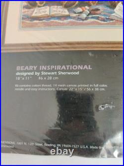 Vintage 1999-RARE! Dimensions Beary Inspirational Thread Needlepoint Kit #2472