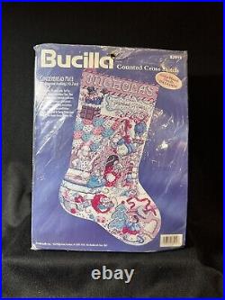 Vintage 90's Bucilla Gingerbread Mice Cross Stitch Kit 83999 Xmas Stocking NEW