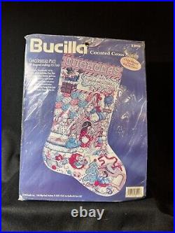 Vintage 90's Bucilla Gingerbread Mice Cross Stitch Kit 83999 Xmas Stocking NEW