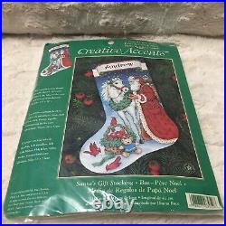 Vintage? Counted Cross Stitch Kit Santa's Gift Stocking # 7959 New Sealed