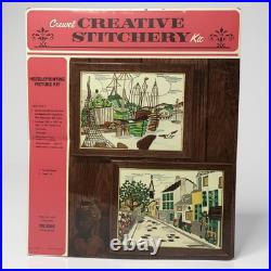 Vintage Creative Stitchery Crewel Kit 339C Parisian Street USA Needle Painting