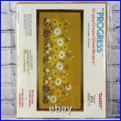 Vintage Crewel Embroidery Kit Daisy Daisies Flowers Floral MCM Mid Century Boho Vintage Crewel Embroidery Kit Daisy Daisies Flowers Floral MCM Mid Century Boho