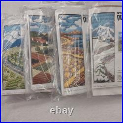 Vintage Crewel Kits 4 Seasons Bernat Quick Stitch Spring Summer Fall Winter