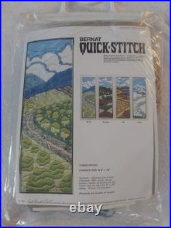 Vintage Crewel Kits 4 Seasons Bernat Quick Stitch Spring Summer Fall Winter