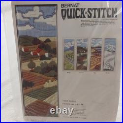 Vintage Crewel Kits 4 Seasons Bernat Quick Stitch Spring Summer Fall Winter