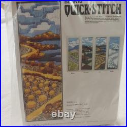 Vintage Crewel Kits 4 Seasons Bernat Quick Stitch Spring Summer Fall Winter