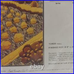 Vintage Crewel Kits 4 Seasons Bernat Quick Stitch Spring Summer Fall Winter