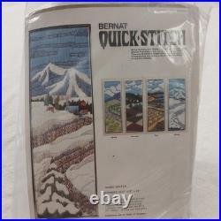 Vintage Crewel Kits 4 Seasons Bernat Quick Stitch Spring Summer Fall Winter