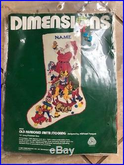 Vintage Dimensions 8008 Crewel Stitchery Christmas STOCKING KIT Deadstock