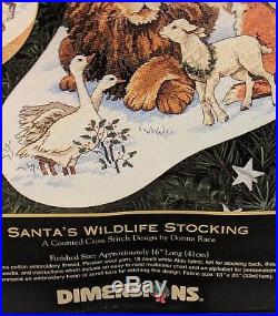 Vintage Dimensions Christmas Santa's Wildlife Stocking Cross Stitch Kit #8566