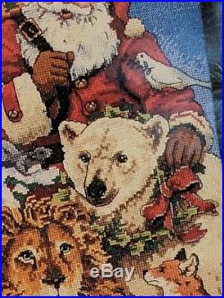 Vintage Dimensions Christmas Santa's Wildlife Stocking Cross Stitch Kit #8566