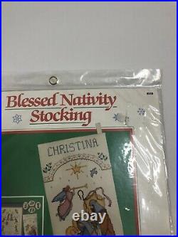 Vintage Dimensions Counted Cross Stitch Blessed Nativity Stocking 16 Christmas