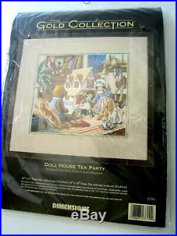 Vintage Dimensions Gold Collection DOLL HOUSE TEA PARTY Cross Stitch Kit 3799