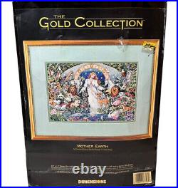 Vintage Dimensions Gold Collection Mother Earth Cross Stitch Kit #3797 Open Pkg