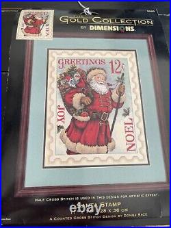 Vintage Dimensions Gold Collection Santa Stamp Cross Stitch 8688 Brand new