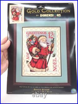Vintage Dimensions Gold Collection Santa Stamp Cross Stitch Kit 8688 Donna Race