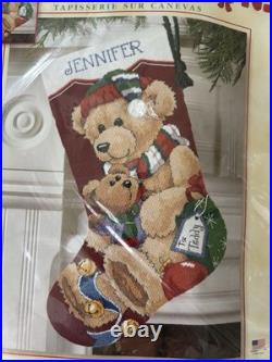 Vintage Dimensions Needlepoint Kit'Gift For Teddy' Stocking New In Package 16