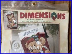 Vintage Dimensions Needlepoint Kit'Gift For Teddy' Stocking New In Package 16