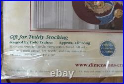 Vintage Dimensions Needlepoint Kit'Gift For Teddy' Stocking New In Package 16
