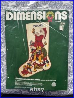 Vintage Dimensions Old Fashioned Santa Stocking Crewel Kit Toys Wool Yarn 8008 Vintage Dimensions Old Fashioned Santa Stocking Crewel Kit Toys Wool Yarn 8008