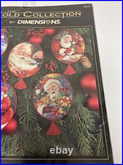 Vintage Dimensions Spirit Of Santa Ornaments The Gold Collection 8755
