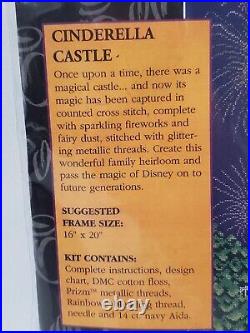 Vintage Disney Cinderella Castle Cross Stitch Kit 16 X 20 New Open Package