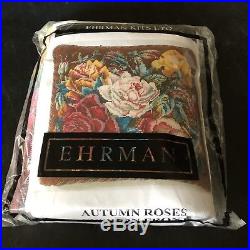 Vintage Ehrman AUTUMN ROSES Needlepoint Tapestry Pillow Cushion Cover Kit New