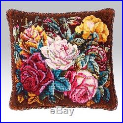 Vintage Ehrman AUTUMN ROSES Needlepoint Tapestry Pillow Cushion Cover Kit New