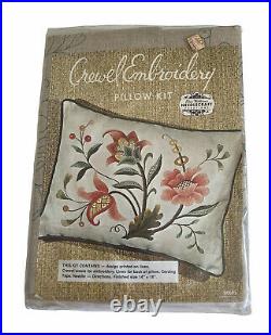 Vintage Elsa Williams Crewel Embroidery Floral Vine Pillow Stitchery Kit #00093