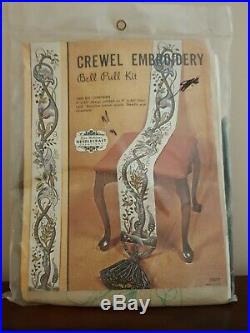 Vintage Elsa Williams Jacobean Crewel Embroidery Needlecraft Bell Pull Kit