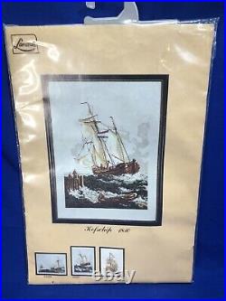 Vintage Lanarte Cross Stitch Kit Sailing Ship Boat 14x19 Kofschip 1810 #33567