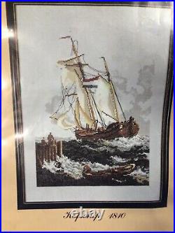 Vintage Lanarte Cross Stitch Kit Sailing Ship Boat 14x19 Kofschip 1810 #33567